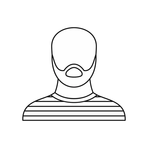 Dief criminele prisioner pictogram, Kaderstijl — Stockvector