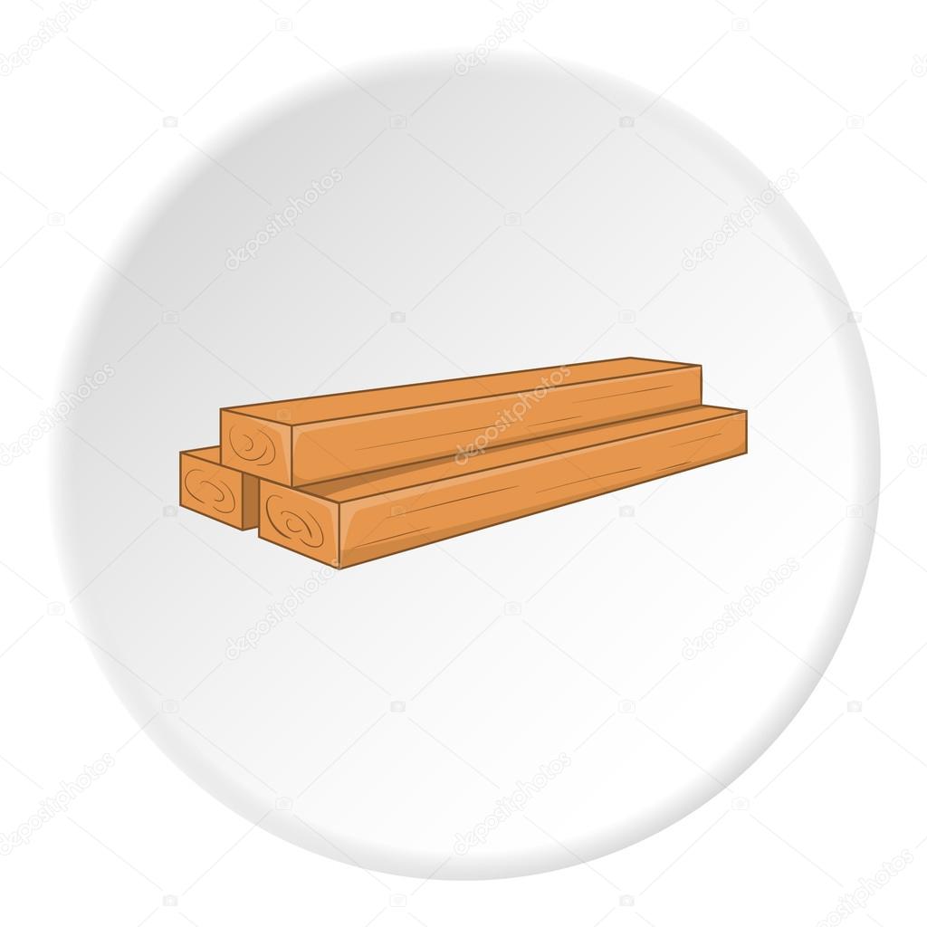 Icono de tablas de madera, estilo de dibujos animados vector, gráfico