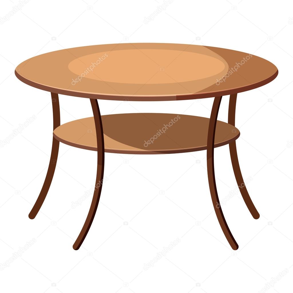 Icono De Mesa Redonda Estilo Dibujos Animados Vector Gráfico