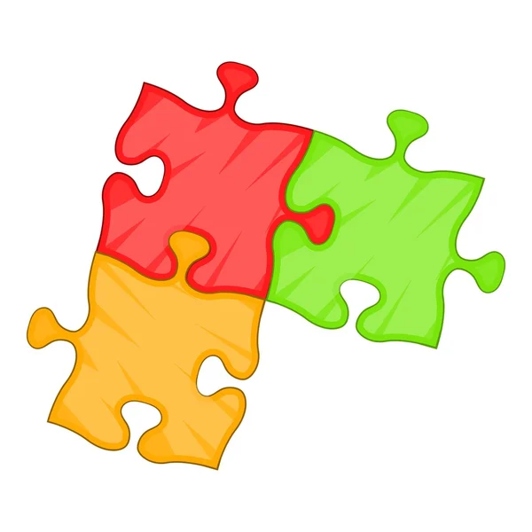 Puzzle piece icon, cartoon style — Stock Vector
