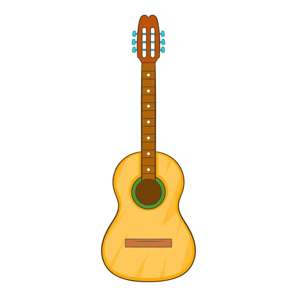 Acoustic guitar icon, cartoon style — Stock Vector