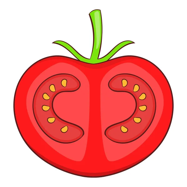 Icona di pomodoro rosso fresco, stile cartone animato — Vettoriale Stock