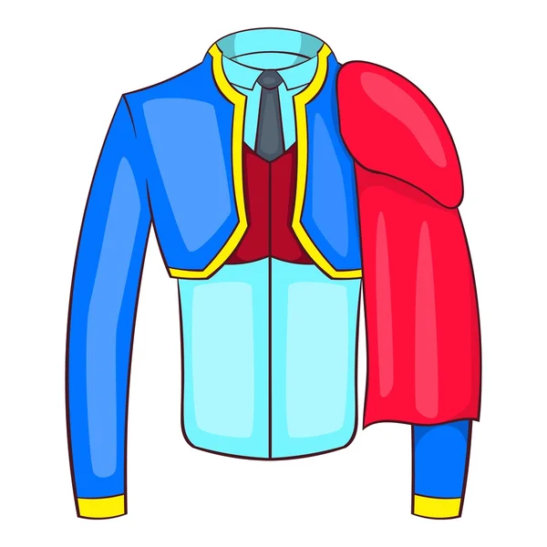 Icono de traje de matador español, estilo de dibujos animados — Vector de stock