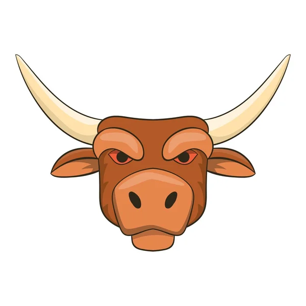 Head of bull icon, cartoon style — Stock Vector