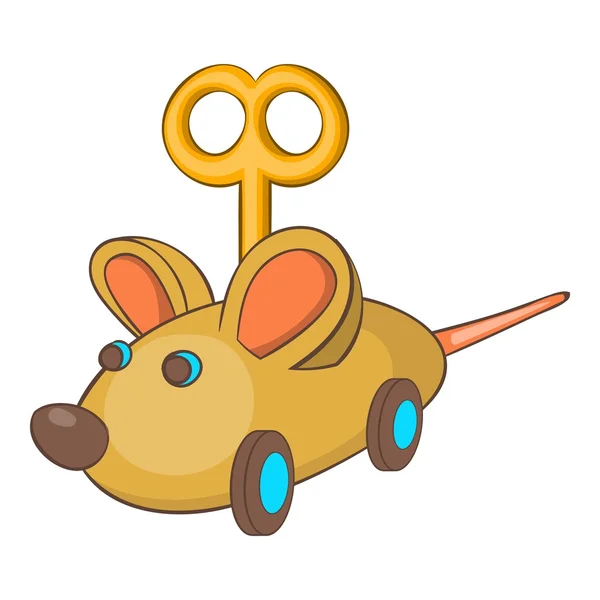 Clockwork mouse icon, cartoon style — Stock Vector