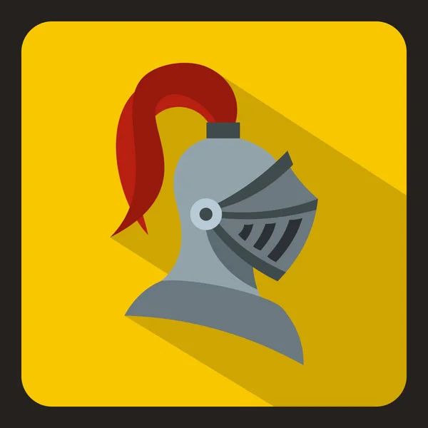 Icono del casco del caballero medieval, de estilo plano — Vector de stock