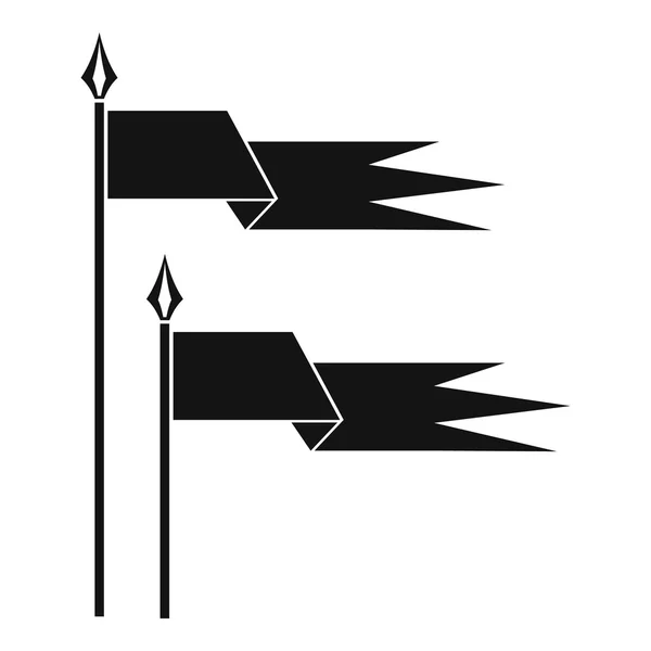 Ikonę flagi starożytnej bitwy, prosty styl — Wektor stockowy