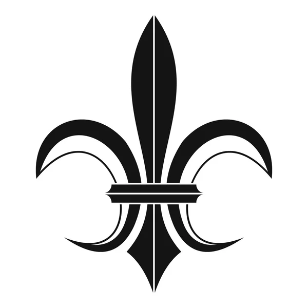 Ícone de emblema heráldico Lily, estilo simples — Vetor de Stock