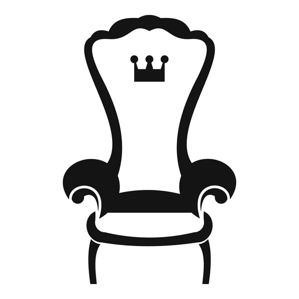 Kung tronen stol ikon, enkel stil — Stock vektor