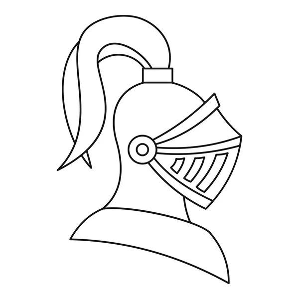 Средневековый рыцарский шлем, стиль контура — стоковый вектор