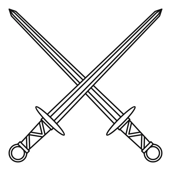 Crossed Swords Icon in Black Line Art. 25085630 Vector Art at Vecteezy