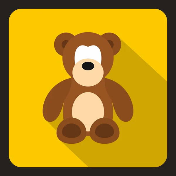 Teddy bear icon, flat style — Stock Vector