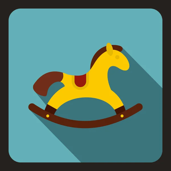 Rocking horse icon, flat style — Stock Vector