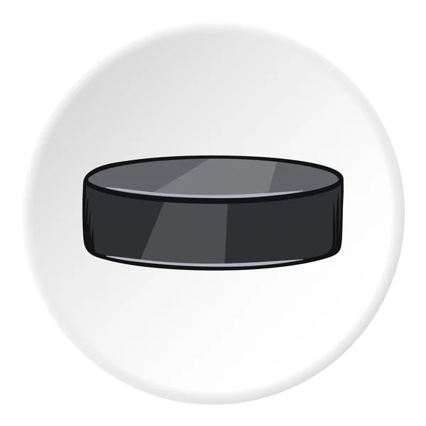 Hockey puck pictogram, cartoon stijl — Stockvector