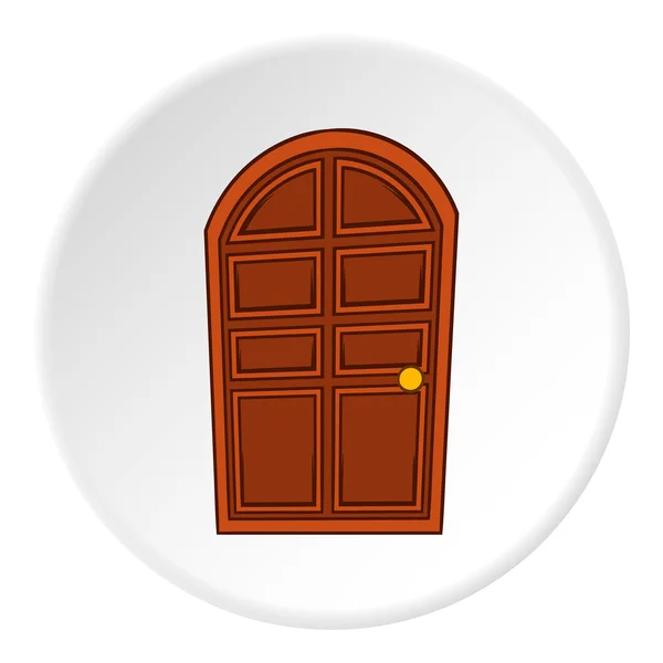 Wooden door icon, cartoon style — Stock Vector