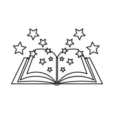 Sihirli kitap simgesi, anahat stili