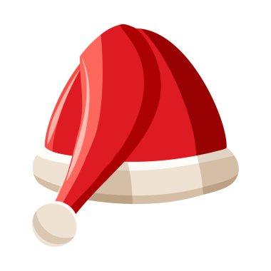 Noel şapkası ikonu, çizgi film tarzı