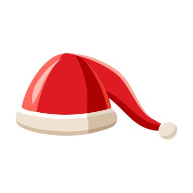 Noel Baba simgesi, karikatür tarzı ponpon ile Şapka