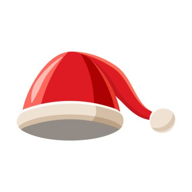 Ponpon simgesi, karikatür tarzı ile Noel şapka