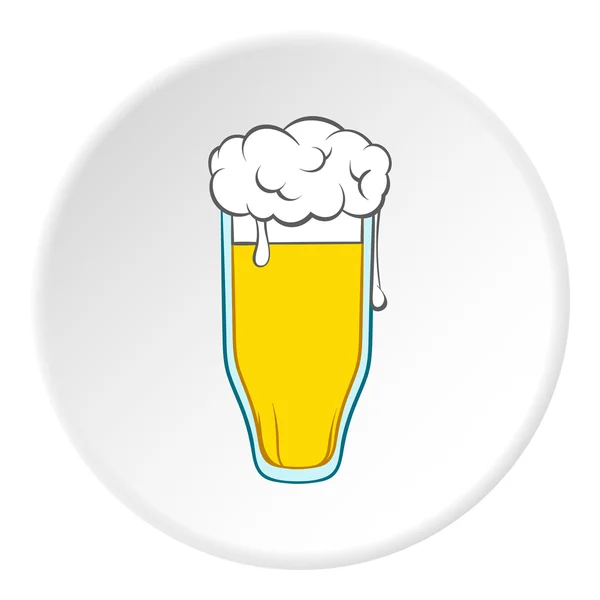 Bicchiere alto di icona della birra, stile cartone animato — Vettoriale Stock