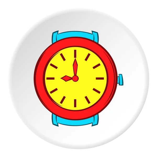 Ronda icono del reloj de muñeca, estilo de dibujos animados — Vector de stock