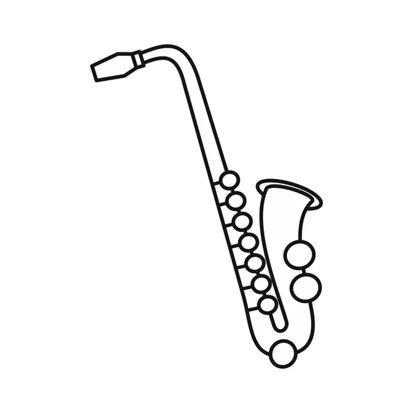 Saxophone icon, outline style — Stock Vector