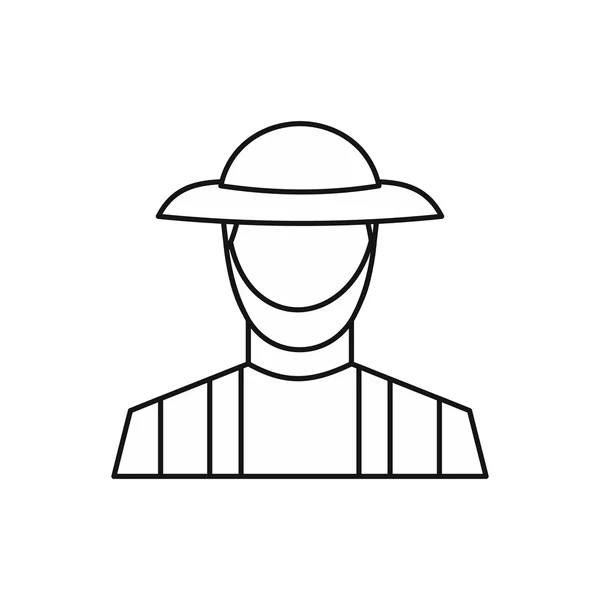 Icono del agricultor, estilo del esquema — Vector de stock