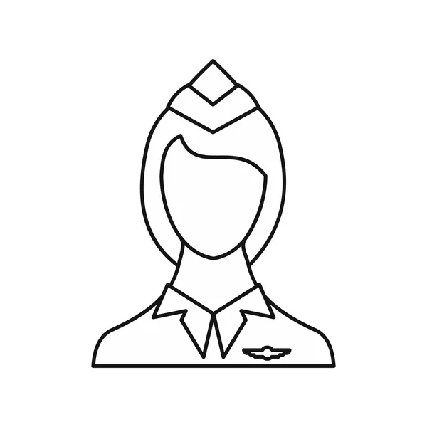 Stewardess-Symbol, Outline-Stil — Stockvektor