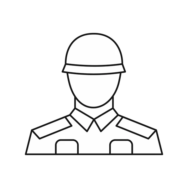 Icône du soldat, style contour — Image vectorielle