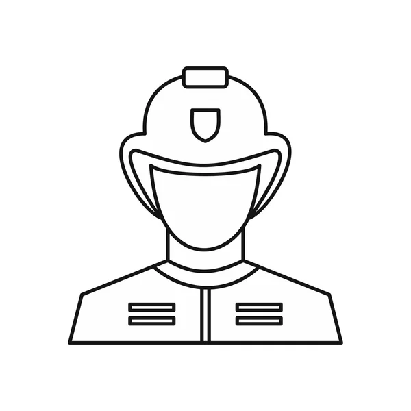 Fireman icon, outline style — Stock Vector