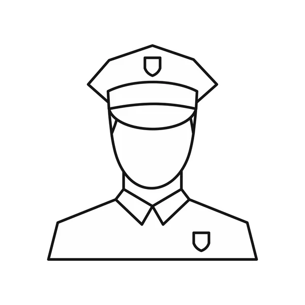 Policeman icon, outline style — Stock Vector