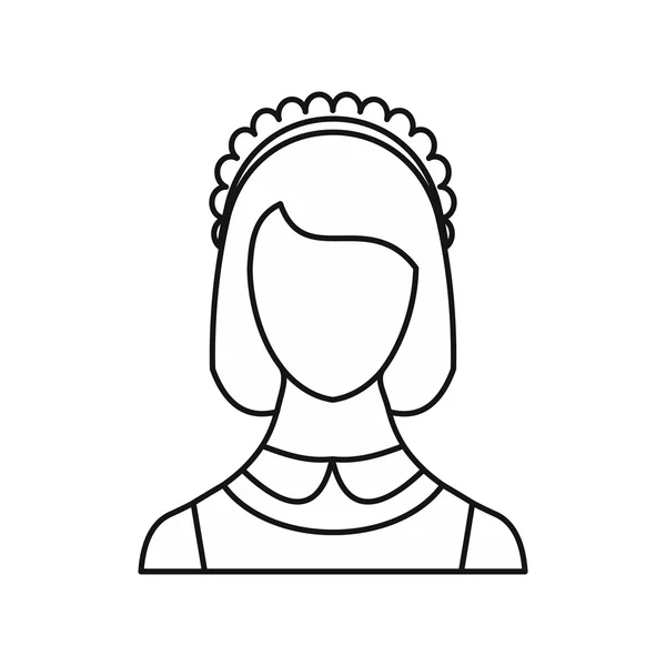 Icône de la femme de ménage, style contour — Image vectorielle