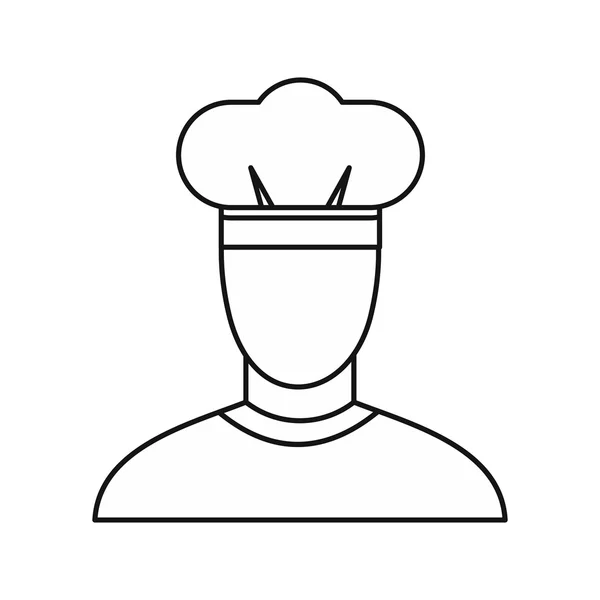Icône du chef, style contour — Image vectorielle