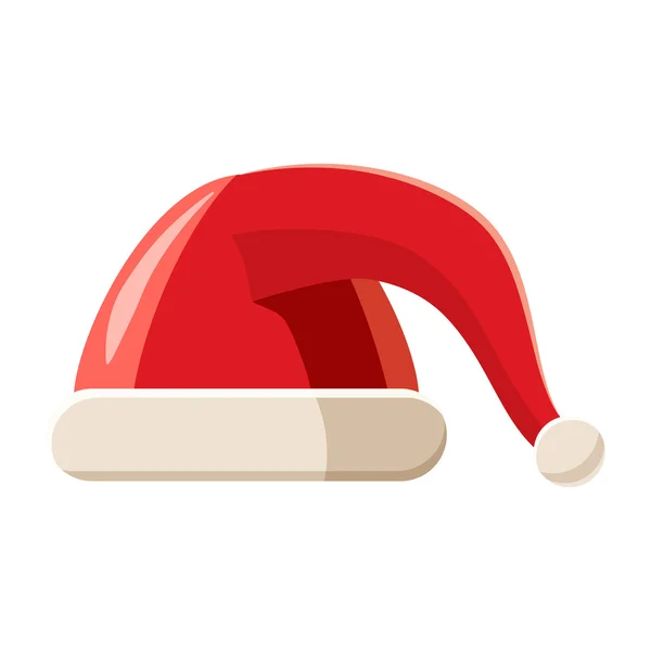 Röd mössa med pompom ikon, tecknad stil — Stock vektor