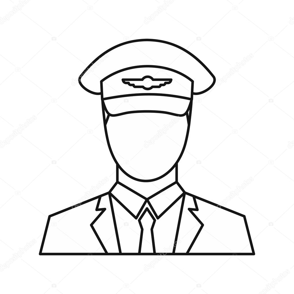 Pilot icon, outline style