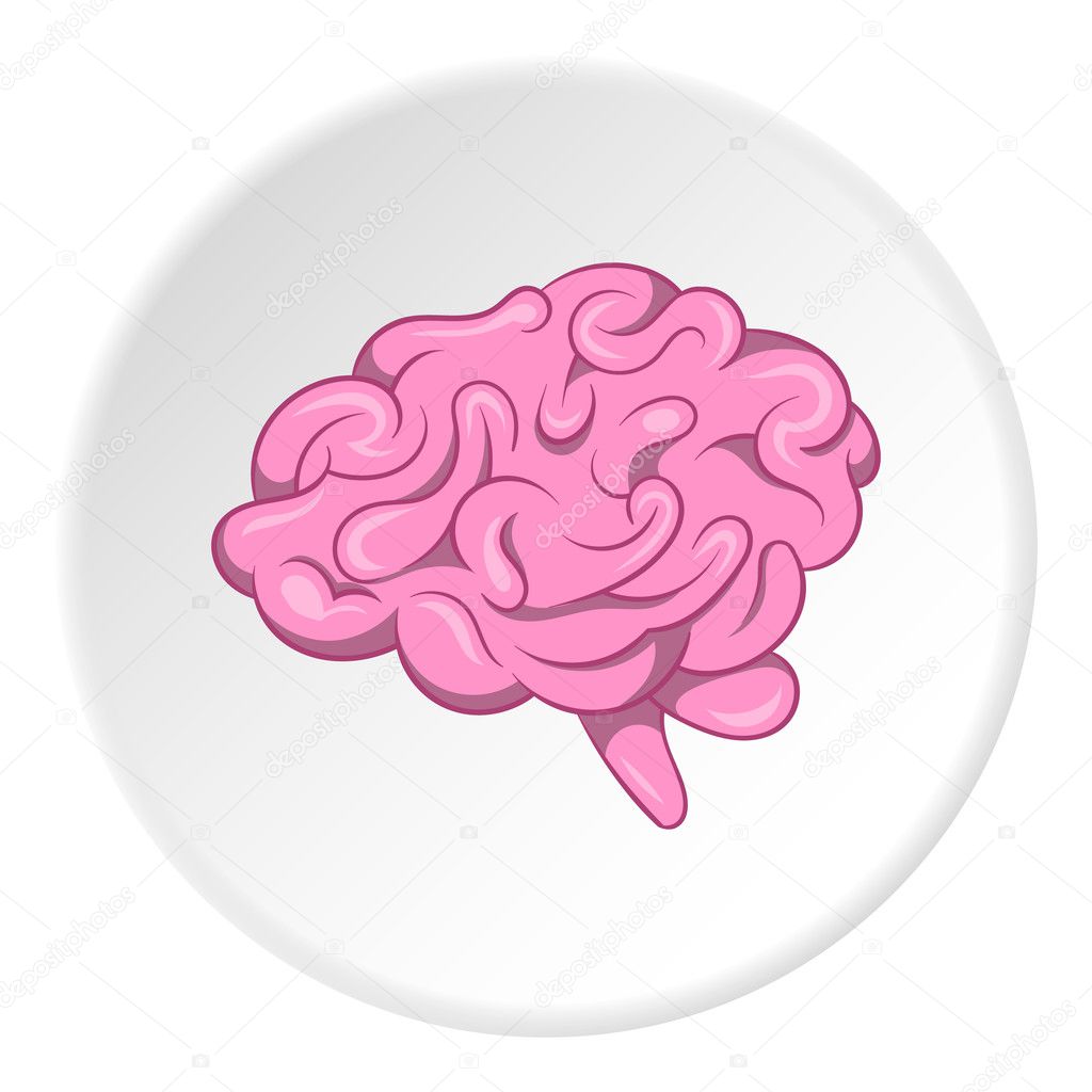 Brain icon, cartoon style