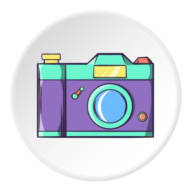 Retro fotoğraf kamera simgesi, karikatür tarzı