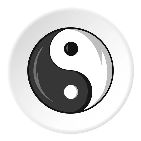 Signo yin yang icono, estilo de dibujos animados — Vector de stock