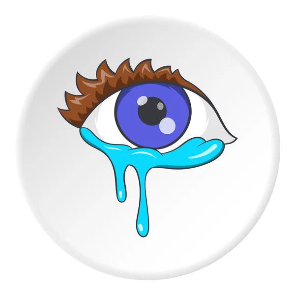 Gråtande ögon ikon, tecknad stil — Stock vektor