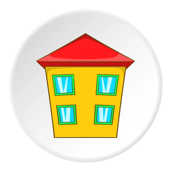 Icona di casa a due piani, stile cartone animato — Vettoriale Stock