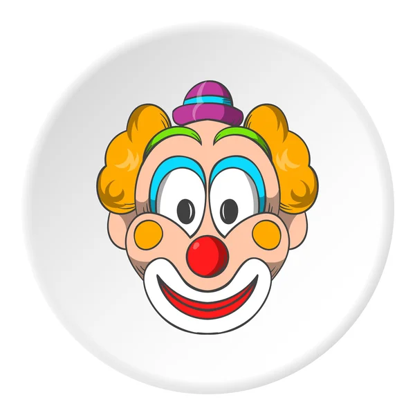 Hoofd clown pictogram, cartoon stijl — Stockvector