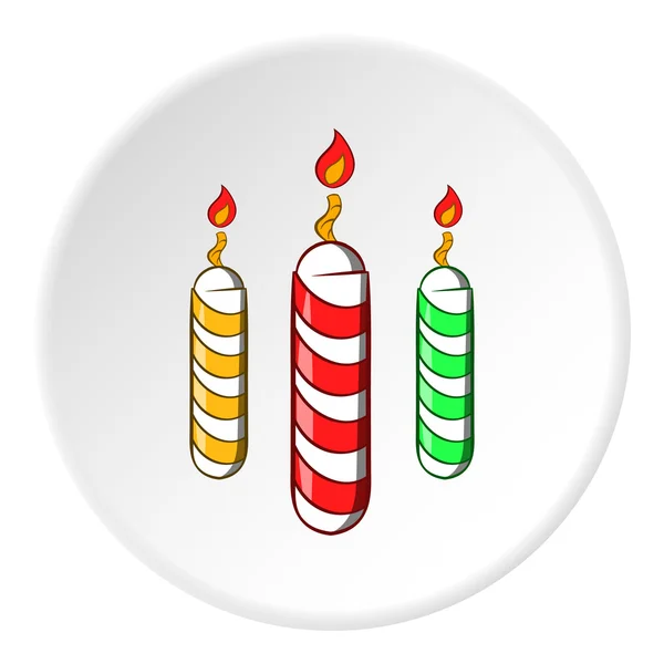 Ícone de velas festivas, estilo cartoon — Vetor de Stock