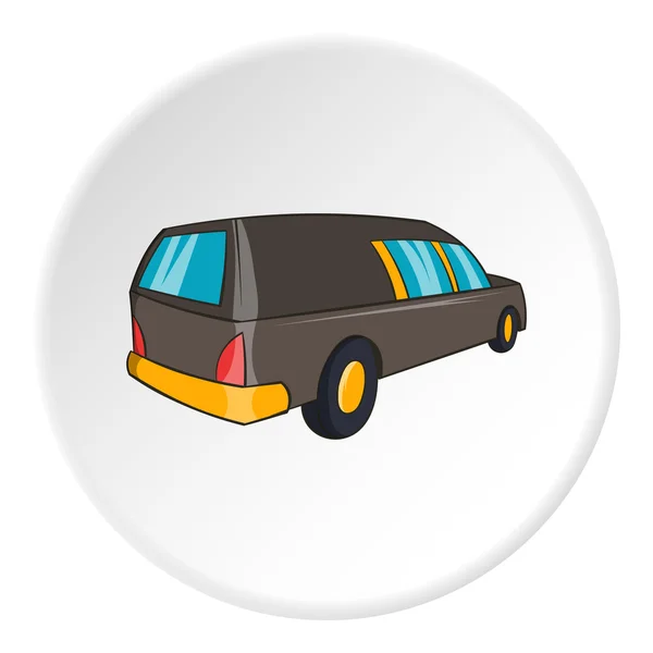 Icono de coche fúnebre, estilo dibujos animados — Vector de stock