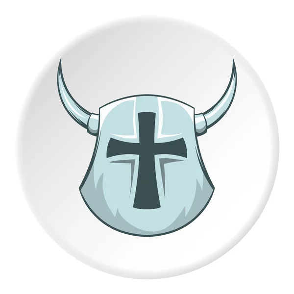 Bestrijding helm met Kruis en hoorns pictogram — Stockvector