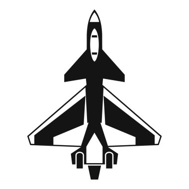 Askeri savaş uçağı simgesi, basit tarzı