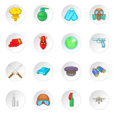 Savaş Icons set, karikatür tarzı