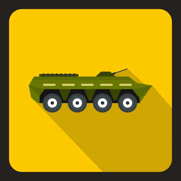 Ícone do tanque de batalha do exército, estilo plano —  Vetores de Stock