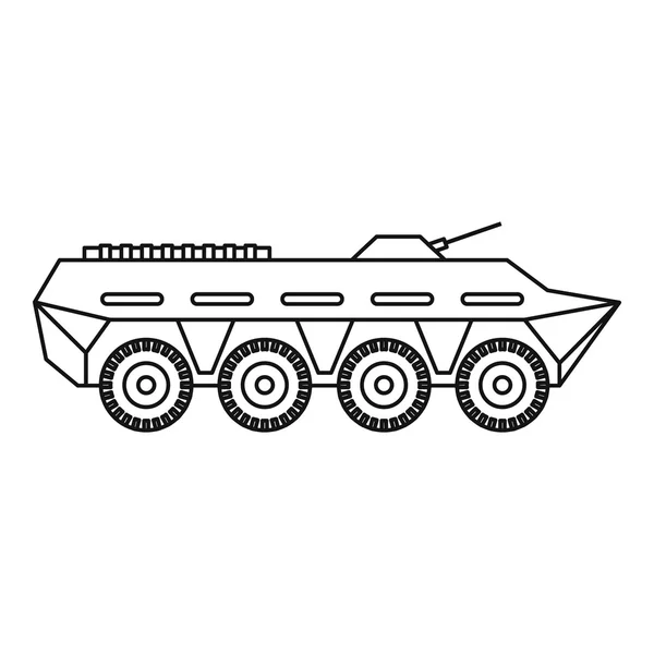 陸軍戦闘戦車アイコン、アウトラインのスタイル — ストックベクタ