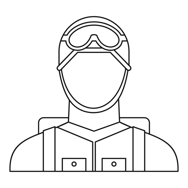 Askeri paraşütçü simgesi, anahat stili — Stok Vektör
