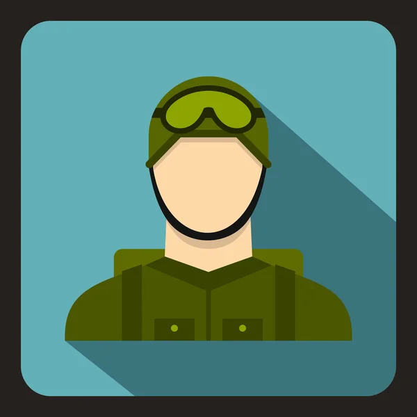 Military paratrooper icon, flat style — Stock Vector